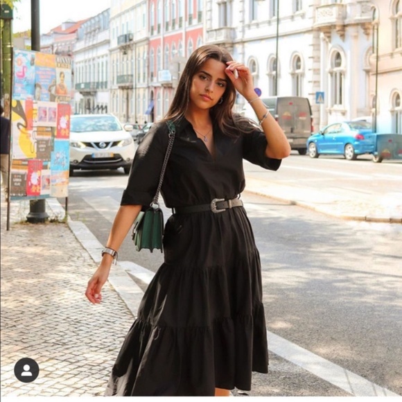 Zara Black Dress With Voluminous Sleeves NWT - Picture 15 of 16